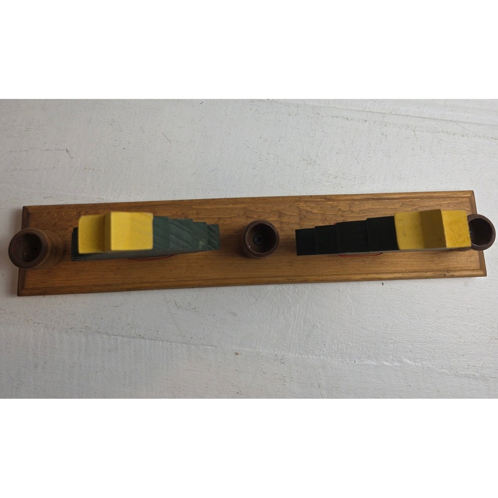 Vintage Wooden Christmas Trees Candlestick Holder Vintage Farmhouse Holiday - Picture 6 of 8